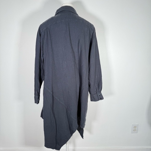 NWT Grizas Tunic 100% Linen Blue Lagenlook Asymmetrical Hem XL - Picture 5 of 14
